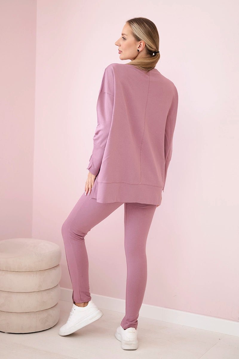 Set with an oversize blouse 9328 / – Pink || Dark цвет / color | Lexline Fashion
