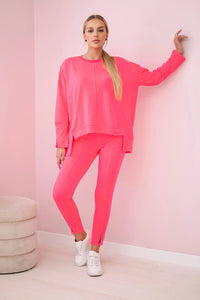 Set with an oversize blouse 9328 / – Pink || Neon цвет / color | Lexline Fashion