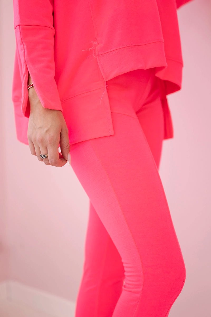 Set with an oversize blouse 9328 / – Pink || Neon цвет / color | Lexline Fashion