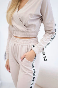 Set with decorative stripes 9240 / – Beige цвет / color | Lexline Fashion