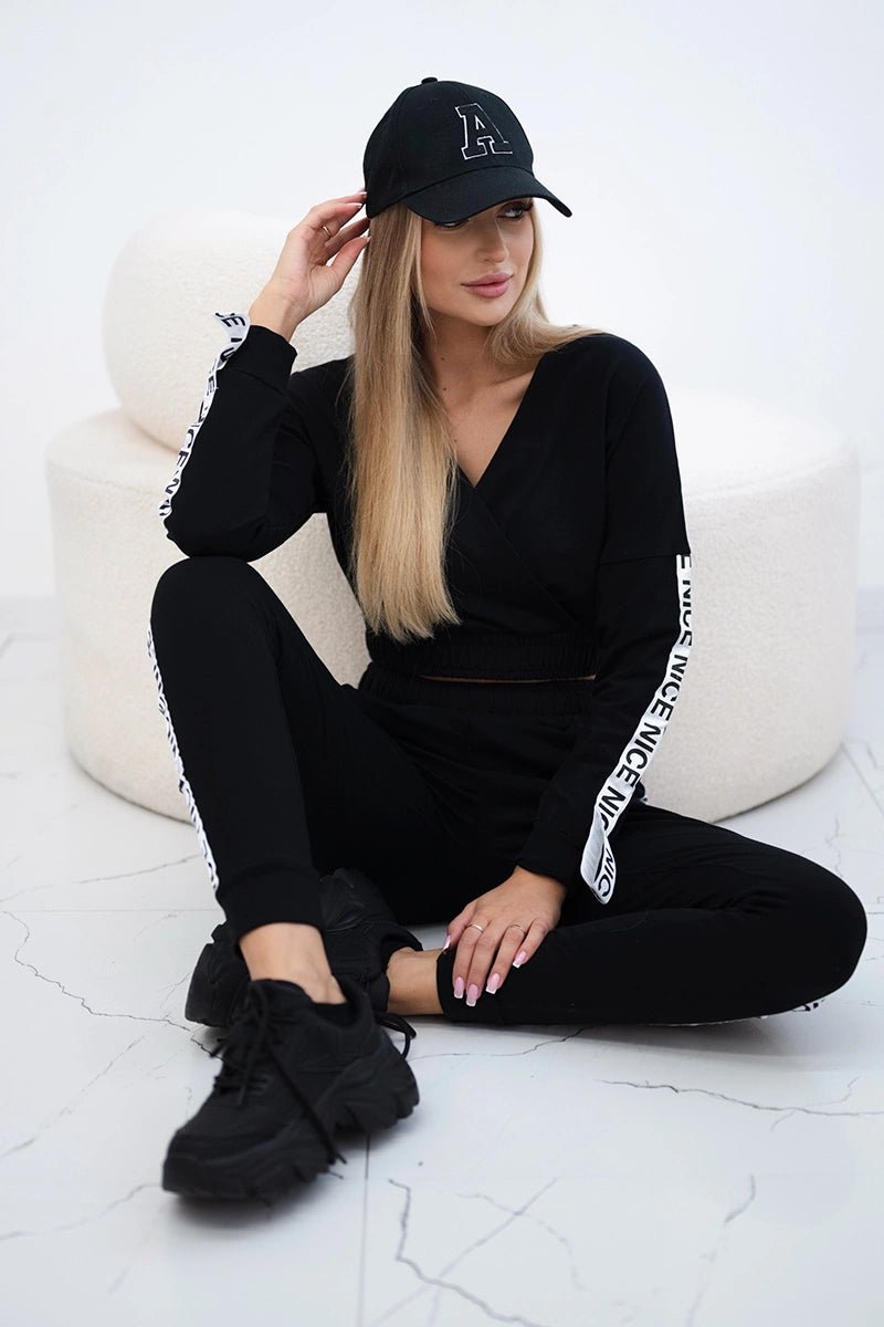 Set with decorative stripes 9240 / – Black цвет / color | Lexline Fashion