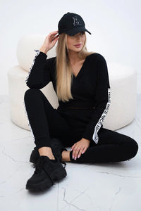 Set with decorative stripes 9240 / – Black цвет / color | Lexline Fashion