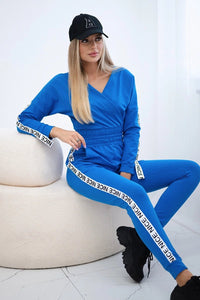 Set with decorative stripes 9240 / – Blue cornflower цвет / color | Lexline Fashion