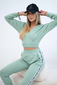 Set with decorative stripes 9240 / – Dark || Mint цвет / color | Lexline Fashion