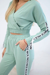 Set with decorative stripes 9240 / – Dark || Mint цвет / color | Lexline Fashion