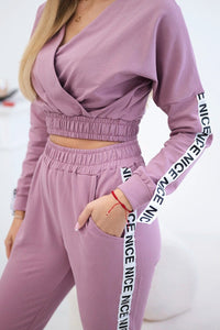 Set with decorative stripes 9240 / – Dark || pink цвет / color | Lexline Fashion