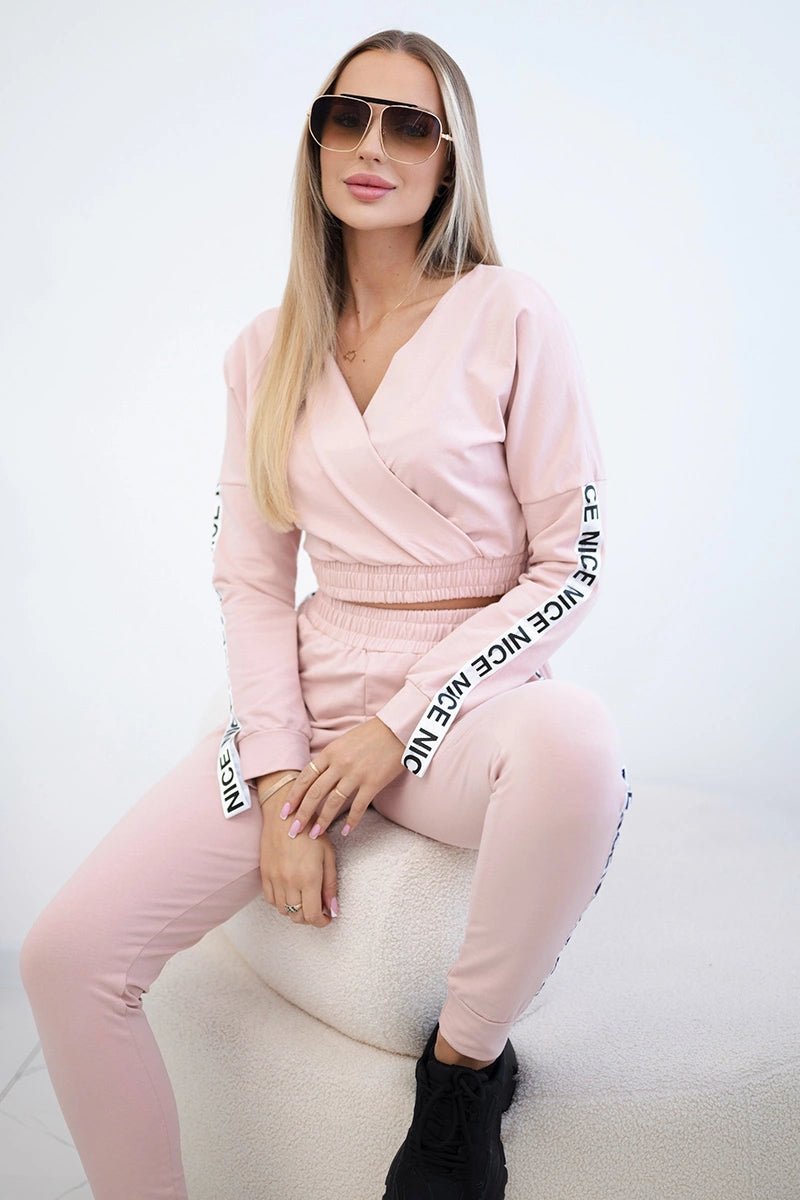 Set with decorative stripes 9240 / – Dark || Powder цвет / color | Lexline Fashion
