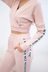 Set with decorative stripes 9240 / – Dark || Powder цвет / color | Lexline Fashion