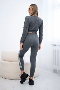 Set with decorative stripes 9240 / – Graphite || Melange цвет / color | Lexline Fashion