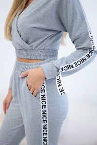 Set with decorative stripes 9240 / – Gray цвет / color | Lexline Fashion