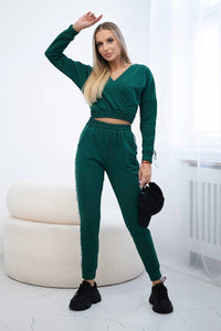 Set with decorative stripes 9240 / – Green цвет / color | Lexline Fashion