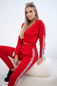 Set with decorative stripes 9240 / – Red цвет / color | Lexline Fashion