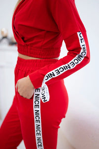 Set with decorative stripes 9240 / – Red цвет / color | Lexline Fashion