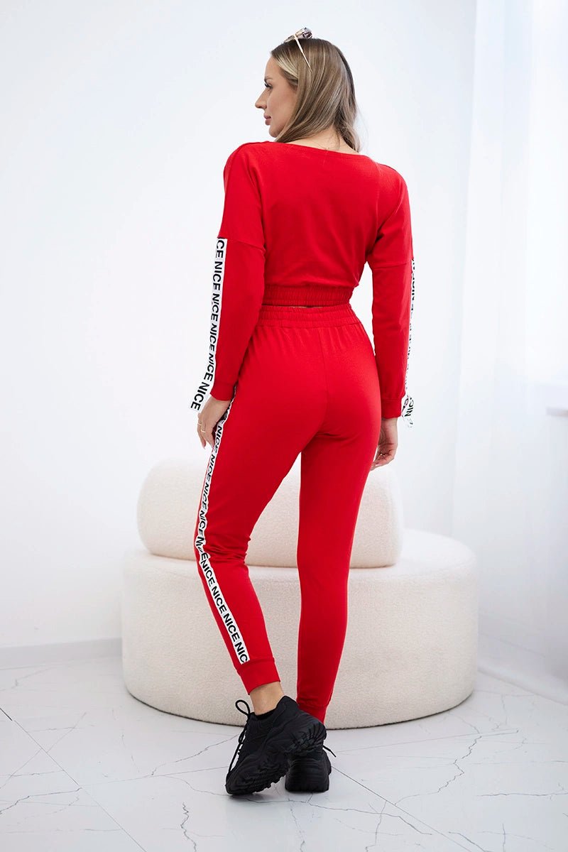 Set with decorative stripes 9240 / – Red цвет / color | Lexline Fashion