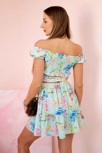 Set with flowers 9273 / – Mint цвет / color | Lexline Fashion