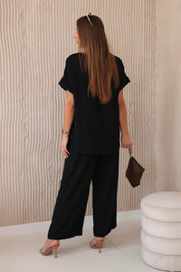 Set with necklace blouse + pants 6433 / – Black цвет / color | Lexline Fashion