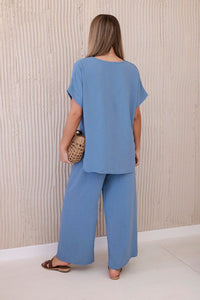 Set with necklace blouse + pants 6433 / – Jeans цвет / color | Lexline Fashion