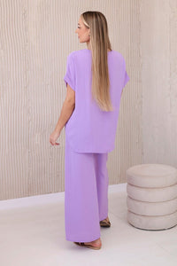 Set with necklace blouse + pants 6433 / – Purple || Light цвет / color | Lexline Fashion