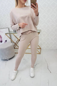 Set with oversized blouse 9091 / – Beige цвет / color | Lexline Fashion