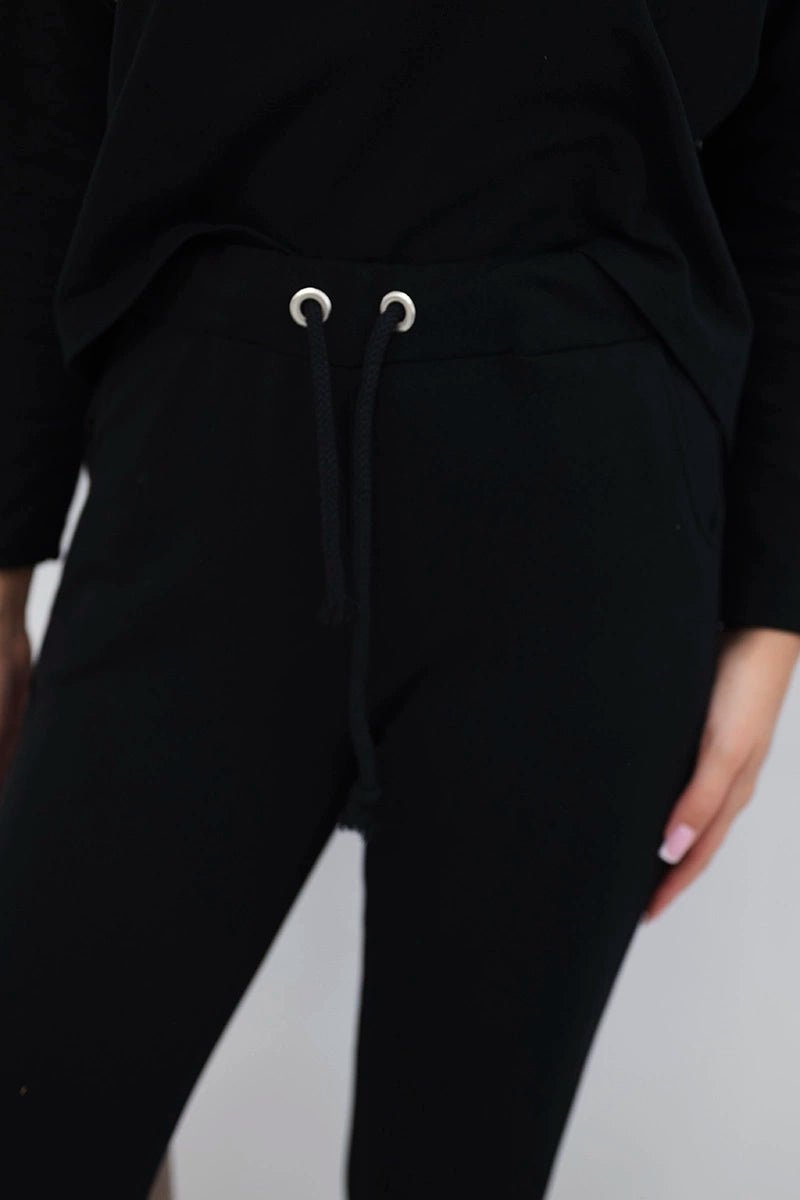 Set with oversized blouse 9091 / – Black цвет / color | Lexline Fashion