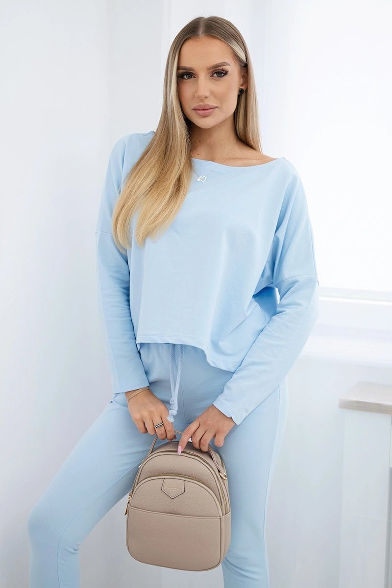 Set with oversized blouse 9091 / – Blue цвет / color | Lexline Fashion