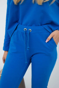 Set with oversized blouse 9091 / – Blue cornflower цвет / color | Lexline Fashion