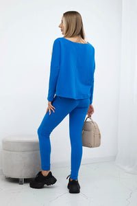 Set with oversized blouse 9091 / – Blue cornflower цвет / color | Lexline Fashion