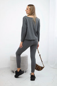 Set with oversized blouse 9091 / – Graphite цвет / color | Lexline Fashion