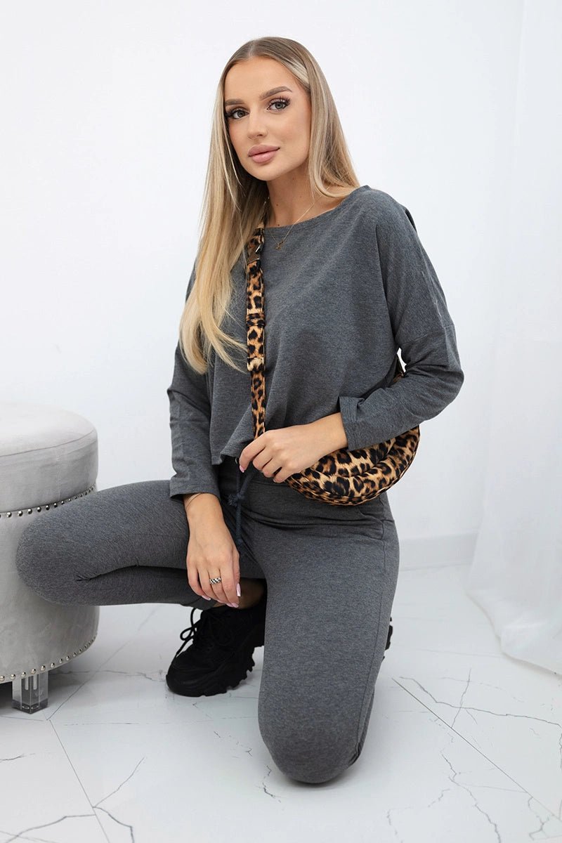 Set with oversized blouse 9091 / – Graphite цвет / color | Lexline Fashion
