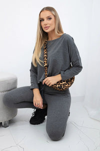 Set with oversized blouse 9091 / – Graphite цвет / color | Lexline Fashion