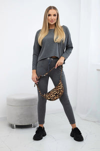Set with oversized blouse 9091 / – Graphite цвет / color | Lexline Fashion