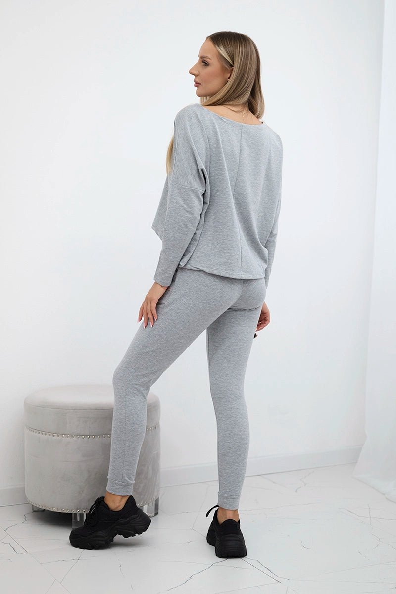 Set with oversized blouse 9091 / – Gray цвет / color | Lexline Fashion