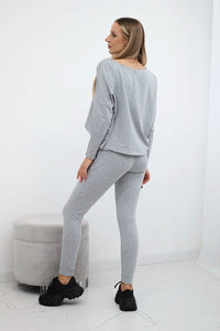 Set with oversized blouse 9091 / – Gray цвет / color | Lexline Fashion