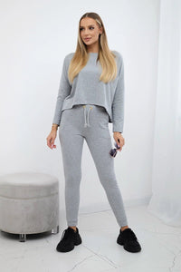 Set with oversized blouse 9091 / – Gray цвет / color | Lexline Fashion