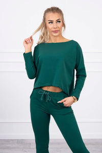 Set with oversized blouse 9091 / – Green цвет / color | Lexline Fashion