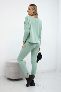 Set with oversized blouse 9091 / – Mint || Dark цвет / color | Lexline Fashion