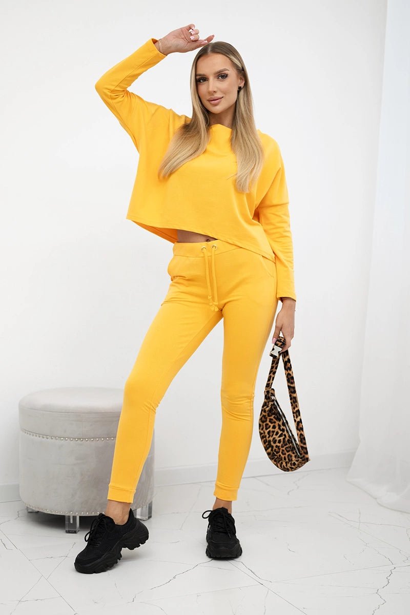 Set with oversized blouse 9091 / – Mustard цвет / color | Lexline Fashion