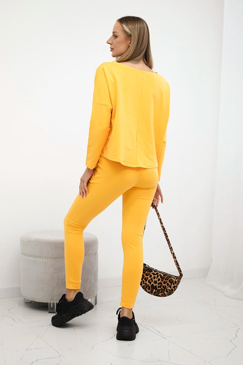 Set with oversized blouse 9091 / – Mustard цвет / color | Lexline Fashion