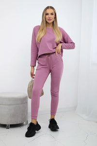Set with oversized blouse 9091 / – Pink || Dark цвет / color | Lexline Fashion