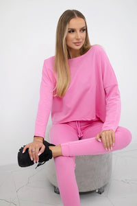 Set with oversized blouse 9091 / – Pink || Light цвет / color | Lexline Fashion