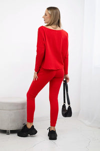 Set with oversized blouse 9091 / – Red цвет / color | Lexline Fashion