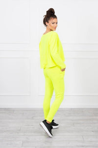 Set with oversized blouse 9091 / – Yellow neon цвет / color | Lexline Fashion