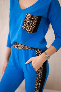 Set with panther motif 0068 / – Blue cornflower цвет / color | Lexline Fashion