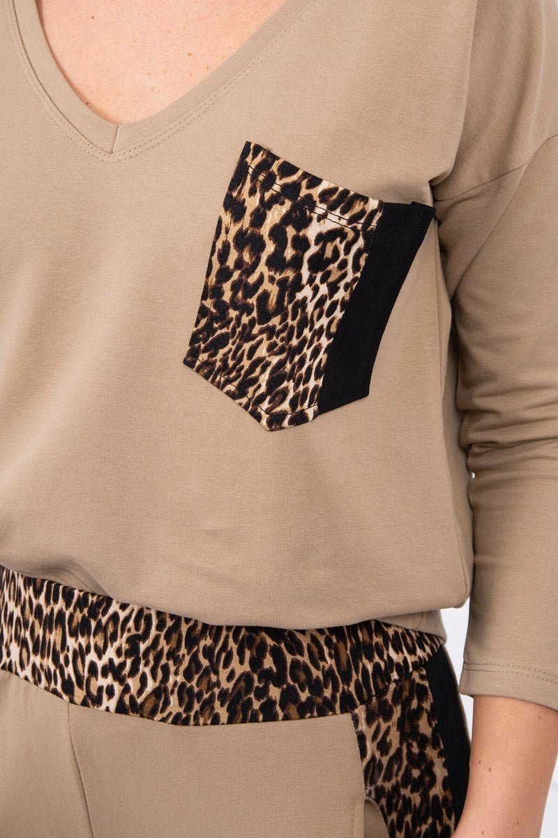 Set with panther motif 0068 / – Camel цвет / color | Lexline Fashion