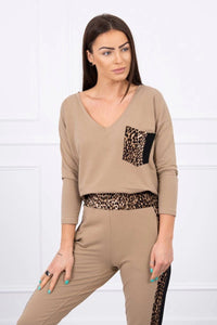 Set with panther motif 0068 / – Camel цвет / color | Lexline Fashion