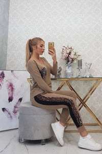 Set with panther motif 0068 / – Camel цвет / color | Lexline Fashion