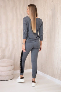 Set with panther motif 0068 / – Graphite цвет / color | Lexline Fashion
