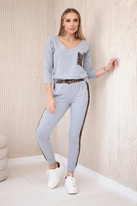 Set with panther motif 0068 / – Gray цвет / color | Lexline Fashion