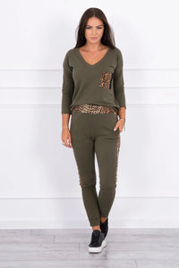 Set with panther motif 0068 / – Khaki цвет / color | Lexline Fashion
