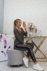 Set with panther motif 0068 / – Khaki цвет / color | Lexline Fashion